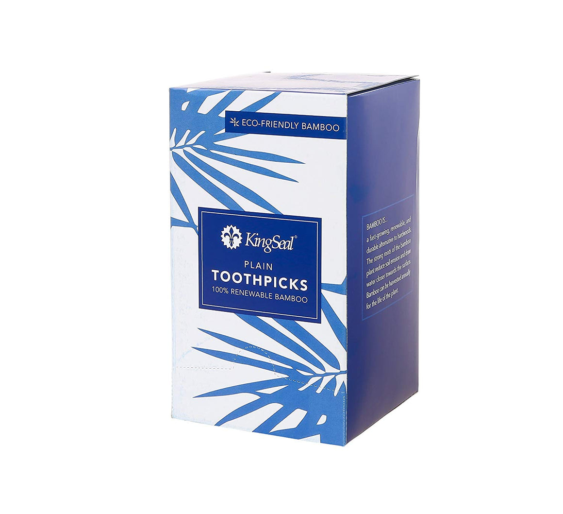 KingSeal Bamboo Toothpicks, Paper Wrapped, Plain or Mint Flavor