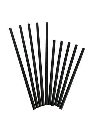 Kingseal FSC® Certified Paper Cocktail Straws/Stirrers, Unwrapped, 5.75 Inch, Black, "Jumbo" Diameter, Bulk Pack