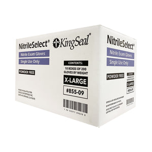 KingSeal NitrileSelect® Nitrile Exam Gloves, Medical Grade, Powder-Free, Violet Blue, 3 Mil, 200 Count Box