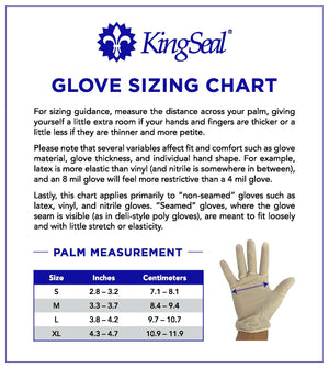 KingSeal Powdered "Stretch Vinyl" General Purpose Gloves, 4.0 mil Thickness, Large only (4/100)