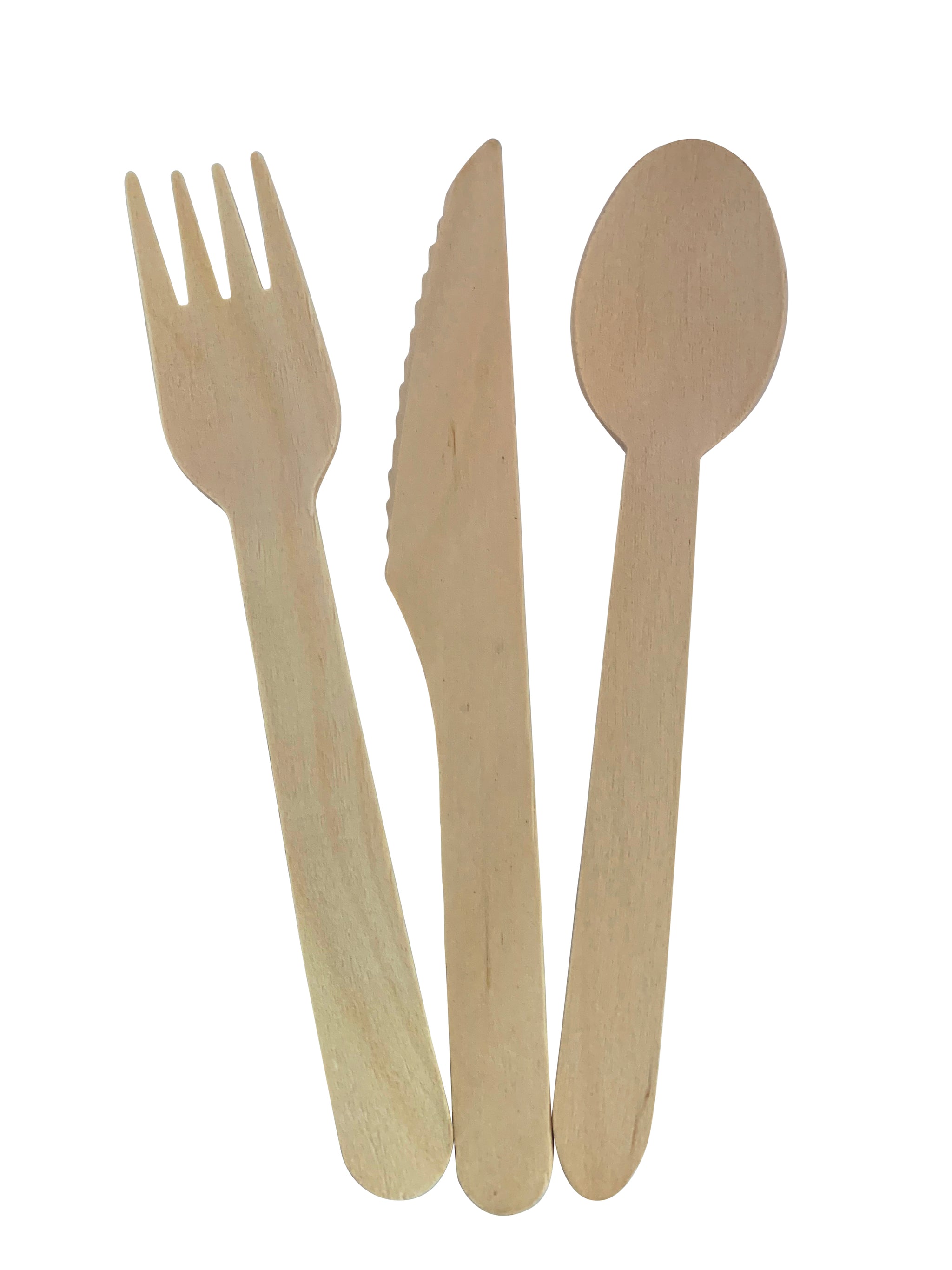 KingSeal FSC® C041262 Certified Disposable Wood Cutlery, Knives, Forks