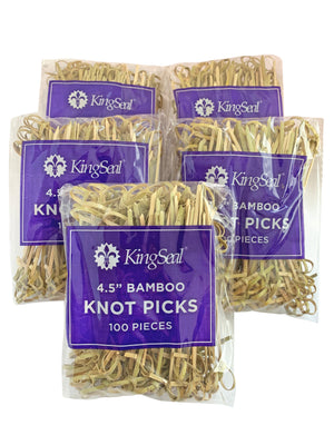 KingSeal Bamboo Knot Picks, 4.5 Inch - Perfect for Cocktails and Appetizers