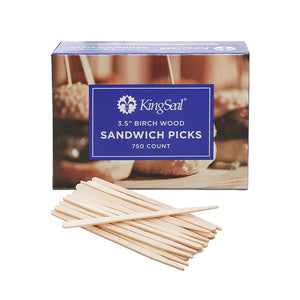 KingSeal Birch Wood Sandwich Picks, Waxing Sticks, 3.5 Inch Length