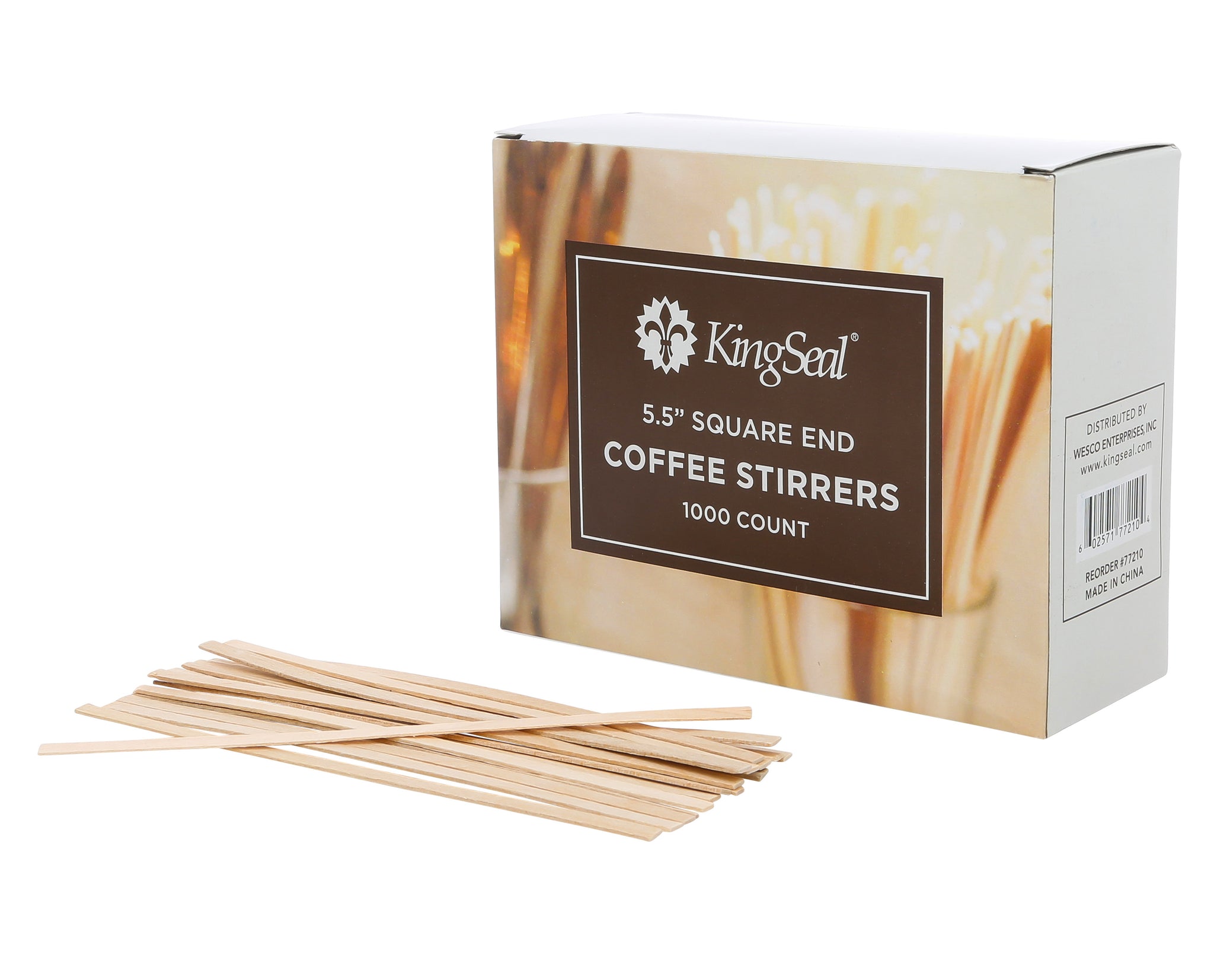 Wood Coffee Stirrers, 5.5, 1,000 Stirrers/Box