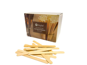 KingSeal Birch Wood Coffee Stirrers, 4.5 Inch, Round Ends - Great for Crafts, Popsicle Sticks, or Waxing Sticks