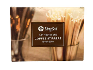 KingSeal Birch Wood Coffee Stirrers, 4.5 Inch, Round Ends - Great for Crafts, Popsicle Sticks, or Waxing Sticks