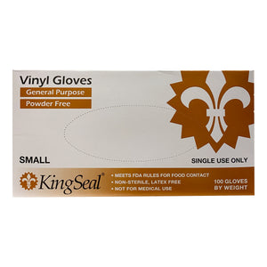 KingSeal Vinyl General Purpose Gloves, Powder-Free, 4 mil, Clear, Food-safe