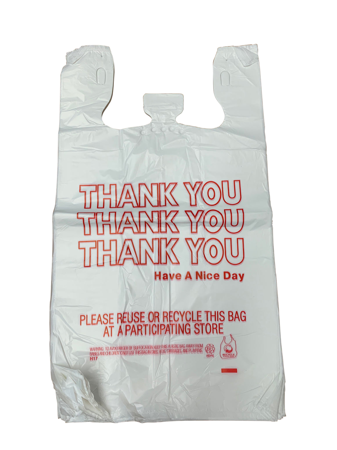 HDPE T-Shirt Bags - Grocery Sacks, Various Sizes