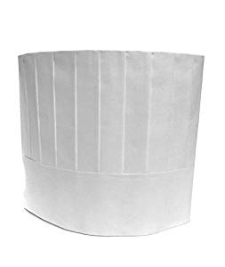 KingSeal Paper Adjustable Chef Hats, Pleated, White - Available in 9 Inch and 10 Inch Height