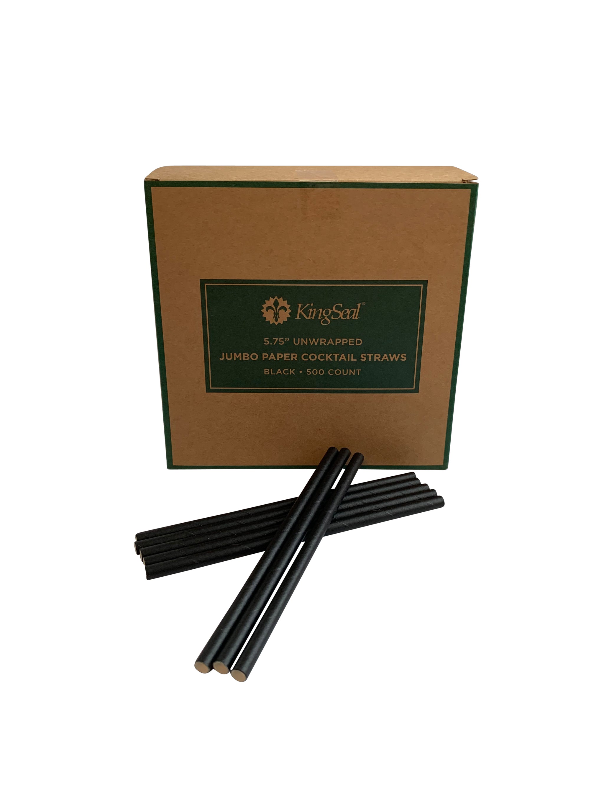 Choice 8 1/2 Colossal Black Wrapped Straw - 1600/Case