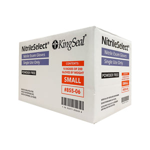 KingSeal NitrileSelect® Nitrile Exam Gloves, Medical Grade, Powder-Free, Violet Blue, 3 Mil, 200 Count Box