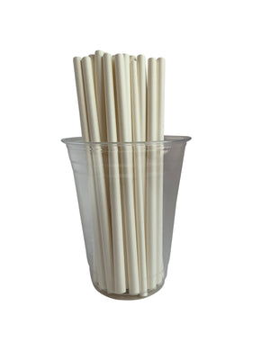 Kingseal Paper Drinking Straws, Unwrapped, White, 7.75 Inch, "Giant" Size, Bulk Pack