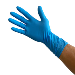 Nitrile Exam Gloves, Derma-Max® by SAS Safety®, Blue, Powder Free, Extended 12" Cuff, 8 mil (2 box packs)